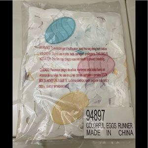 Table Runner Off White w/Easter Eggs 12” x 72” NIP